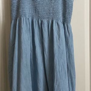 GAP Smocked Denim Mini Dress  light wash XL